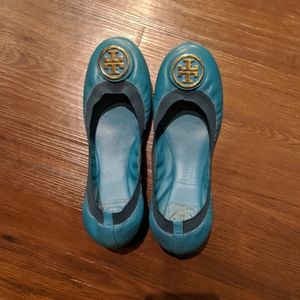 Teal Tory Burch flats 9